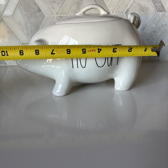 Rae Dunn Ceramic Pig Out White Pig Container Canister with Lid Brand New - Picture 9 of 10